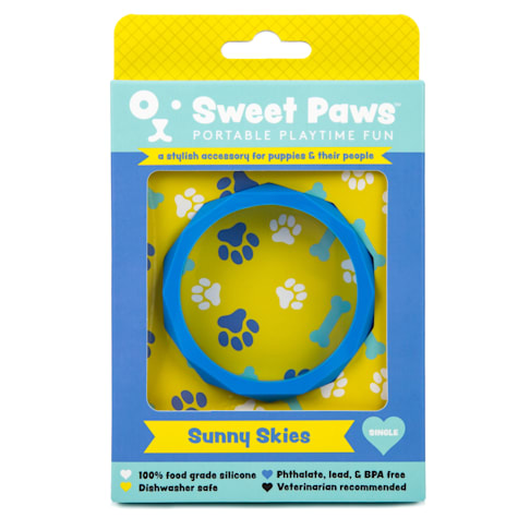 SWEET PAWS Wearable Sunny Skies Silicone Puppy Teether Chew Toy