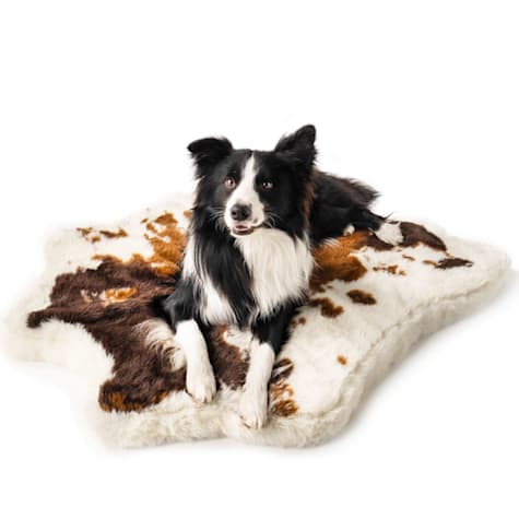 Paw Brands PupRug Animal Print Luxury Faux Fur Orthopedic Memory Foam Washable Dog Bed