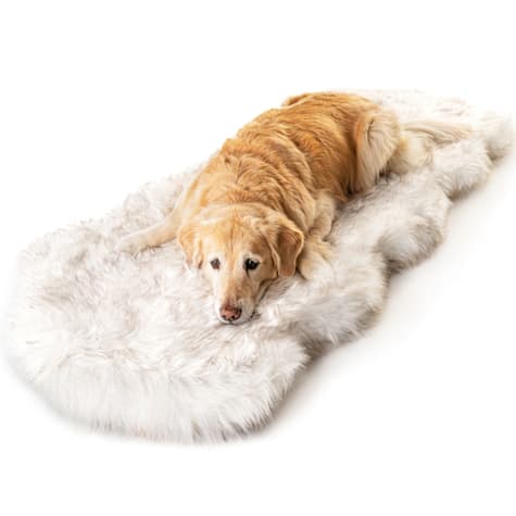 Paw Brands PupRug Runner Luxury Faux Fur Orthopedic Memory Foam Washable Dog Bed