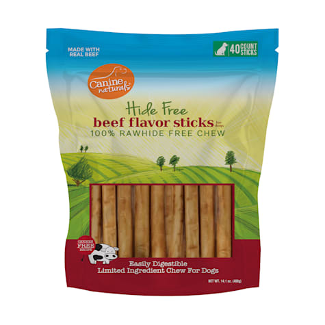 Canine Naturals Rawhide Free Beef Recipe Sticks for Dogs