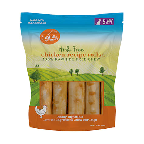 Canine Naturals Rawhide Free Chicken Recipe Large Dog Chews