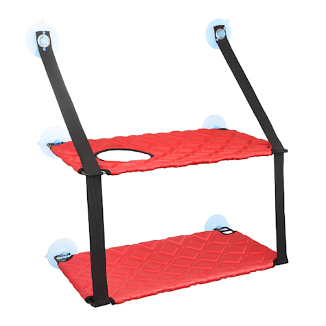 Pet Life Red 'Cat Laze' Suction Cupped Dual-Leveled Kitty Cat Lounger