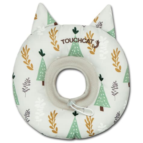 Touchcat White 'Ringlet' Licking and Scratching Adjustable Pillow Cat Neck Protector