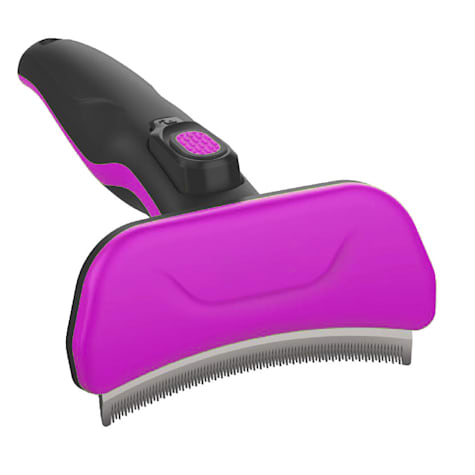 Pet Life Pink 'Fur-Guard' Easy Self-Cleaning Grooming Deshedder Pet Comb