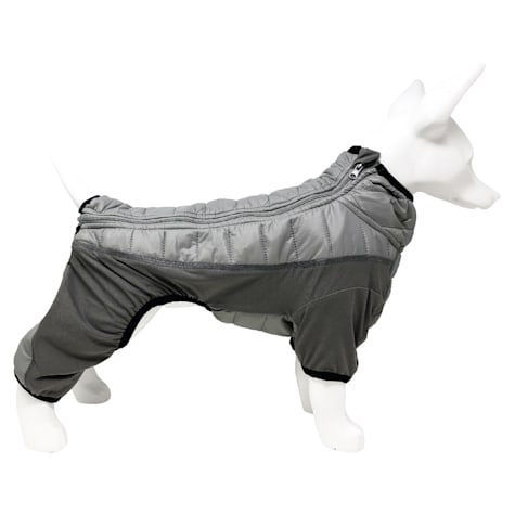 Pet Life Grey 'Aura-Vent' Lightweight 4-Season Stretch and Quick-Dry Full Body Dog Jacket