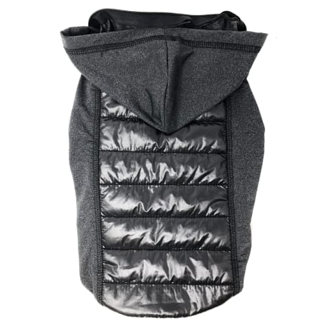 Pet Life Black 'Apex' Lightweight Hybrid 4-Season Stretch and Quick-Dry Dog Coat with Pop Out Hood
