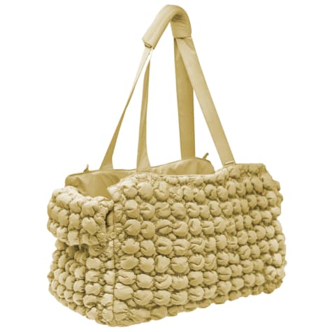 Pet Life Beige 'Bubble Vogue' Ultra-Plush Fashion Designer Pet Carrier
