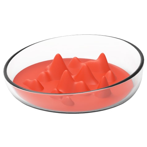Pet Life Orange 'Cirlicue' Mountain Shaped Modern Slow Feeding Pet Bowl