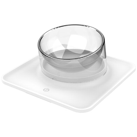 Pet Life White 'Surface' Anti-Skid and Anti-Spill Curved and Clear Removable Pet Bowl