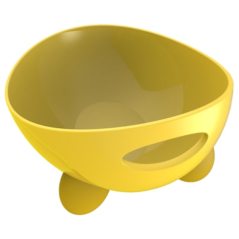 Pet Life Yellow 'Modero' Dishwasher Safe Modern Tilted Dog Bowl