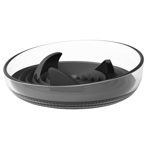 Pet Life Black 'Cirlicue' Shark Fin Shaped Modern Slow Feeding Pet Bowl