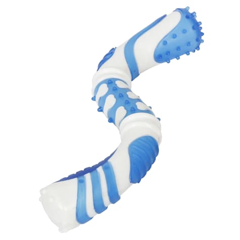 Pet Life Blue 'Denta-Twist' TPR Durable Dental Chew Dog Toy