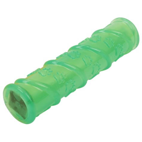 Pet Life Green 'Glow-Stick' TPR and LED Lighting Squeak and Chew Dog Toy
