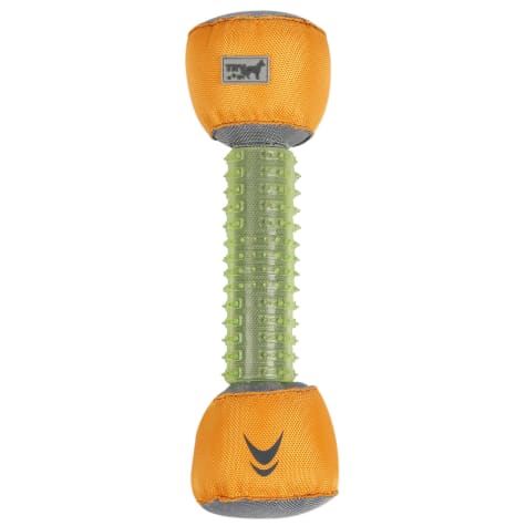 Pet Life Green/Orange 'Hoist-a-Fetch' Durable Nylon and Rubber Floating Dental Fetch Dog Toy