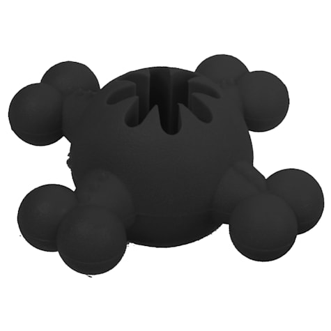 Pet Life Black 'Quadra-Bone' TPR Treat Dispensing Durable Dog Toy