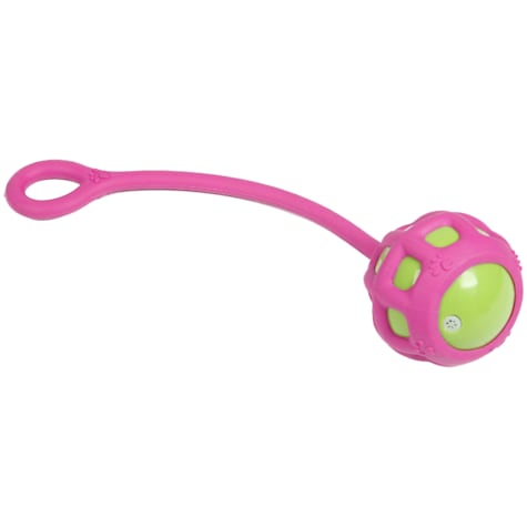 Pet Life Pink 'Tug-O-Warp' Fetching Tugging and Chew Squeaking TPR Dog Toy