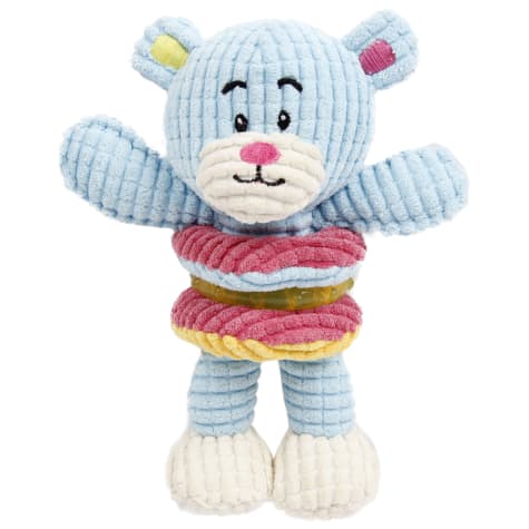 Pet Life Blue 'Hugga-Bear' Plush Squeaking and Rubber Teething Newborn Puppy Dog Toy