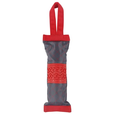 Pet Life Red/Grey 'Quash' Water Bottle Inserting Nylon and Rubber Crackling Dog Toy