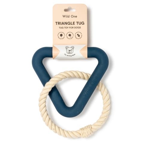 Wild One Navy Triangle Tug Dog Toy