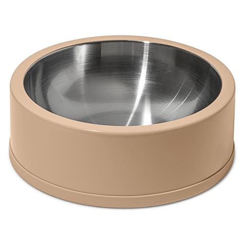 Wild One Tan Stainless Steel Dog Bowl