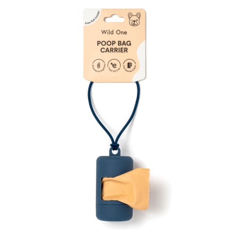Wild One Navy Poop Bag Carrier for Dogs