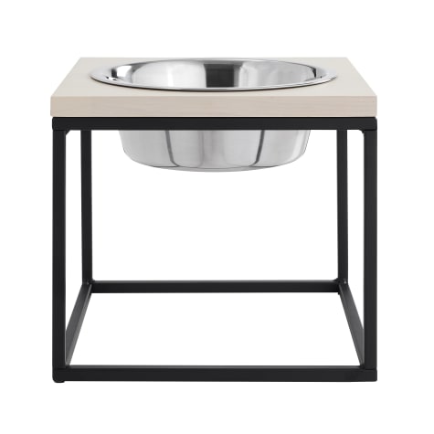 Sam's Pets Dan Wood and Stainless Steel Elevated Pet Bowl