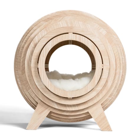 Mau Lifestyle Strato Wooden Sphere Cat Bed Cave