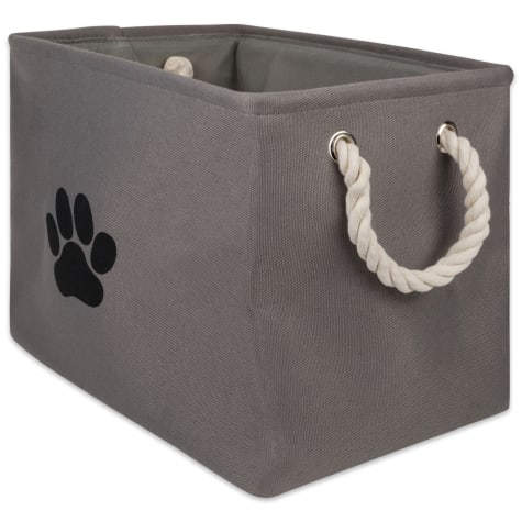 Bone Dry Polyester Pet Bin Paw Gray Rectangle