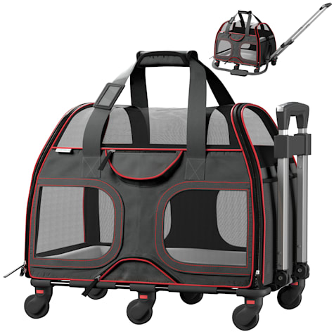 Katziela Luxury Rider Black & Red Pet Carrier