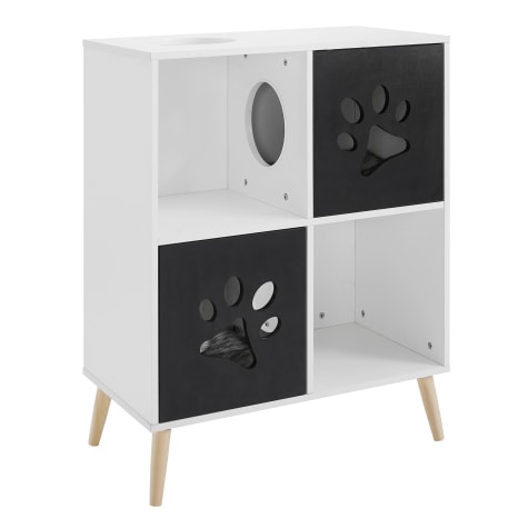 Sam's Pets Black and White Convertible End-Table Shelf Cat Tree
