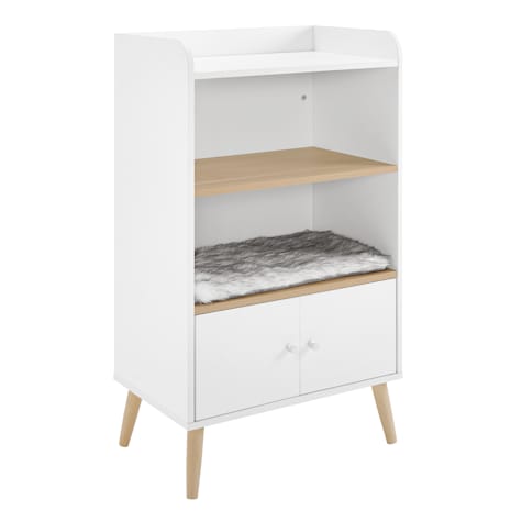 Sam's Pets White Becky Single Rest Bookshelf Cat Tree with Drawer