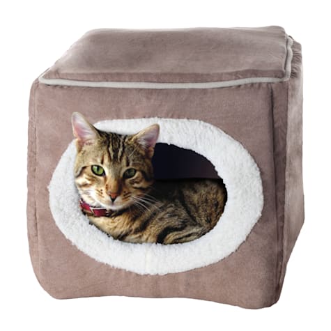 Pet Adobe Light Coffee Cozy Cave Enclosed Pet Bed