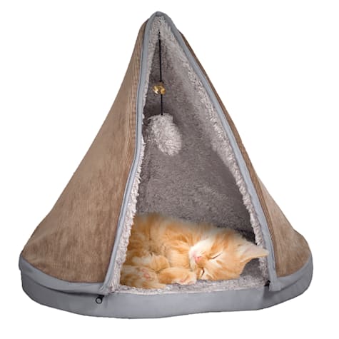 Pet Adobe Tan Sleep and Play Teepee Top Cat Bed