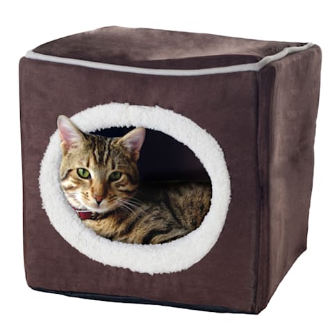Pet Adobe Cozy Enclosed Cave Cube Pet Bed