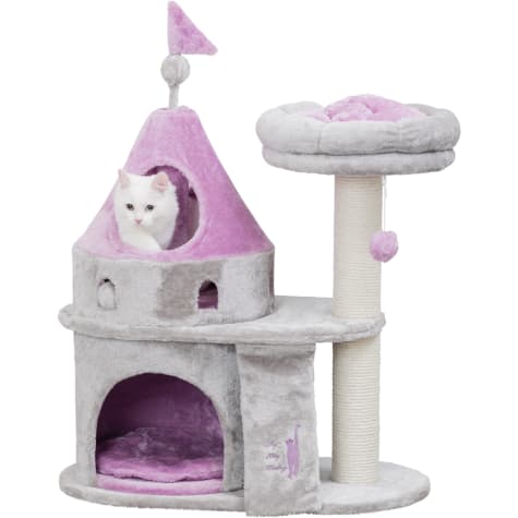 TRIXIE Gray/Pink My Kitty Darling Cat Castle Condo