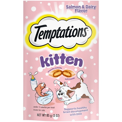 Temptations Salmon and Dairy Flavor Crunchy and Soft Kitten Treats