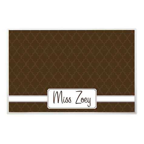 Custom Personalization Solutions Brown Food and Water Personalized Placemat for Pets