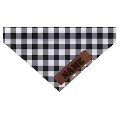 Custom Personalization Solutions Black and White Plaid Dog Bandana