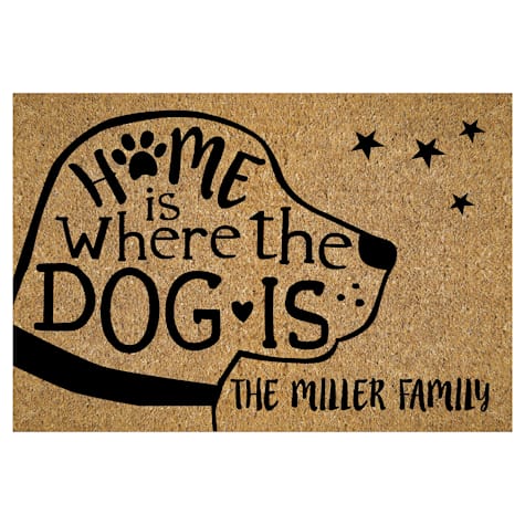 Custom Personalization Solutions Home Is Where The Dog Is Personalized Standard Doormat