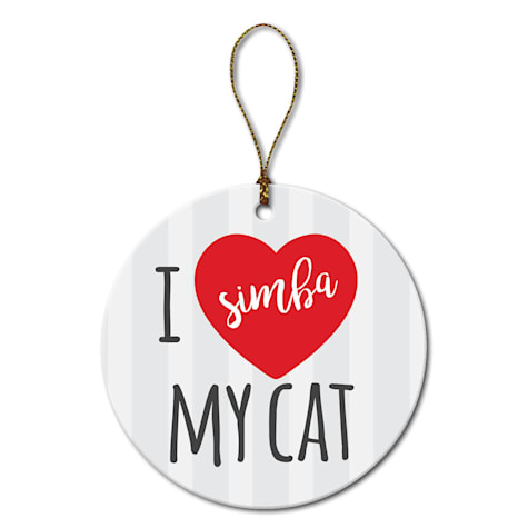 Custom Personalization Solutions I Love My Cat Personalized Christmas Tree Ornament