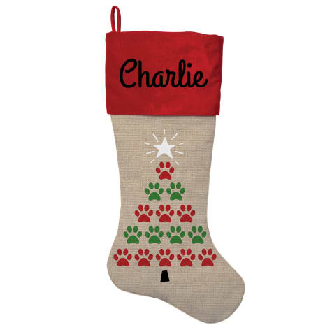 Custom Personalization Solutions Paw Prints Personalized Christmas Stocking