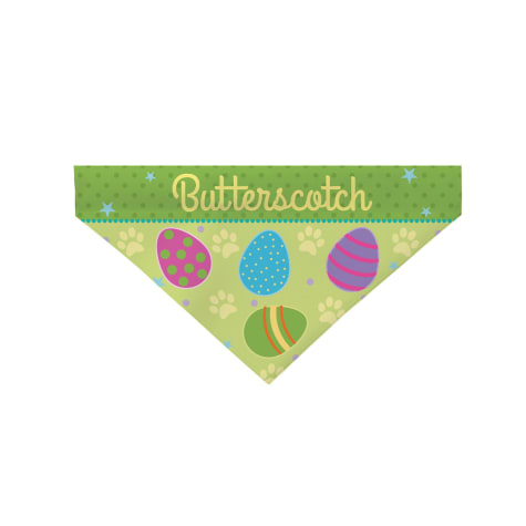 Custom Personalization Solutions Green Paw Print Easter Egg Dog Bandana