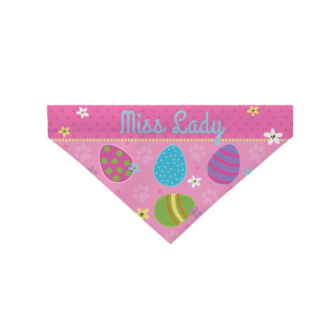 Custom Personalization Solutions Pink Paw Print Easter Egg Dog Bandana