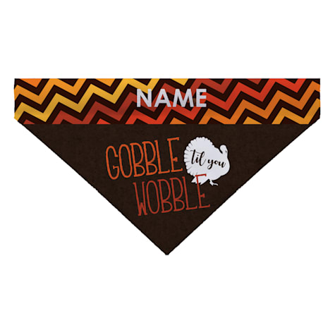 Custom Personalization Solutions Gobble Till You Wobble Dog Thanksgiving Bandana