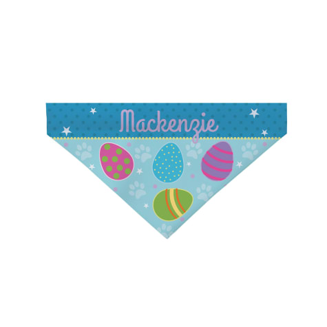 Custom Personalization Solutions Blue Paw Print Easter Egg Dog Bandana