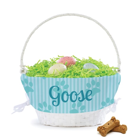 Custom Personalization Solutions Boy Dog Paw Print Easter Basket
