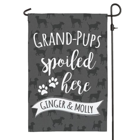 Custom Personalization Solutions Grand-Pups Spoiled Here Personalized Garden Flag
