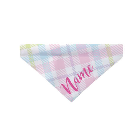 Custom Personalization Solutions Easter Plaid Dog Bandana