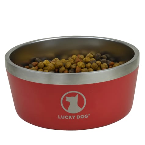 Lucky Dog Indulge Red Double Wall Stainless Steel Dog Bowl
