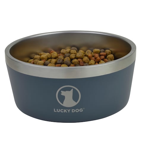 Lucky Dog Indulge Blue Double Wall Stainless steel Dog Bowl